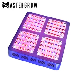 MasterGrow 600 Вт 900 Вт 1200 Вт полный спектр двойной чип светодиодный светильник для выращивания красный/синий/УФ/ИК с гальваническим отражателем