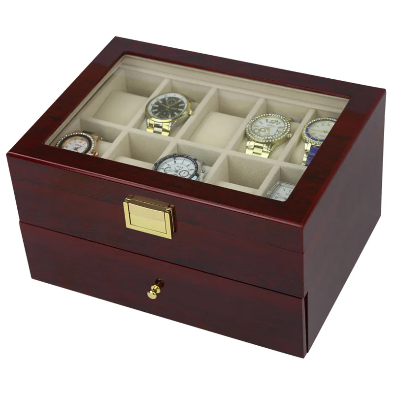 LISM Luxury Wood Storag Boxes 2/3/5/6/10/12/20 Watches Boxes Display Watch Box Jewelry Case Organizer Holder Promotion Boxes