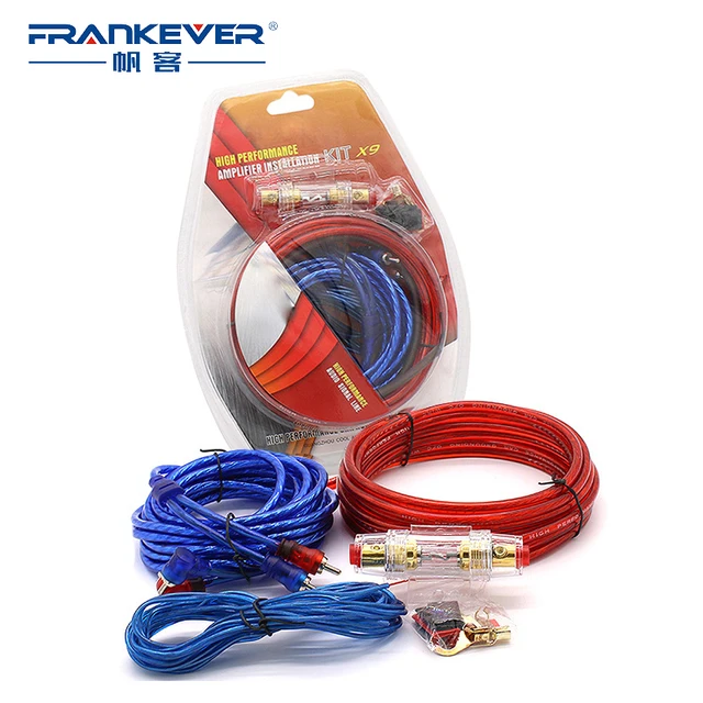 Special Price Frankever 1 Set Audio Cables Power Amplifier Installation Kit Auto Car Speaker Woofer Subwoofer RCA Cables Power Line Fuse Suit