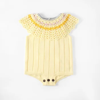 

2019 Autumn New Born Baby Clothes Onesie Christmas Clothes Ruffle Knitted Boy Rompers Kids Costume For Girl Infant Jumpsuit