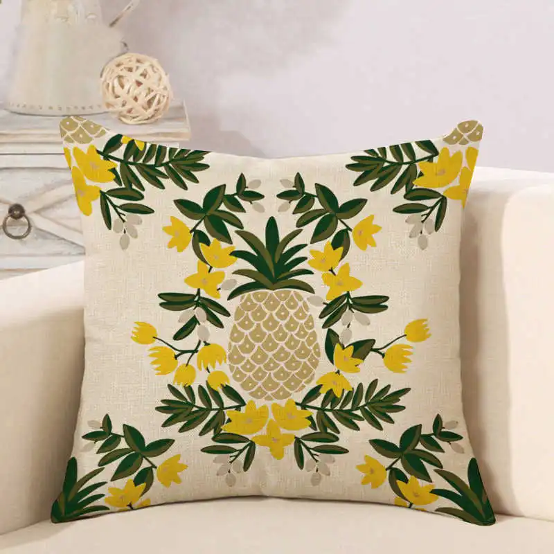pillowcase pineapple linen cushion cover (5)