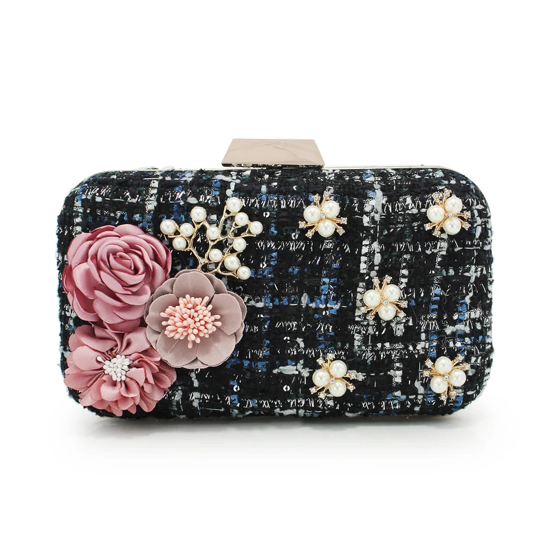 Hot sale women flower clutch purse new small women evening handbag diamond chain bag shoulder bags(C1092)