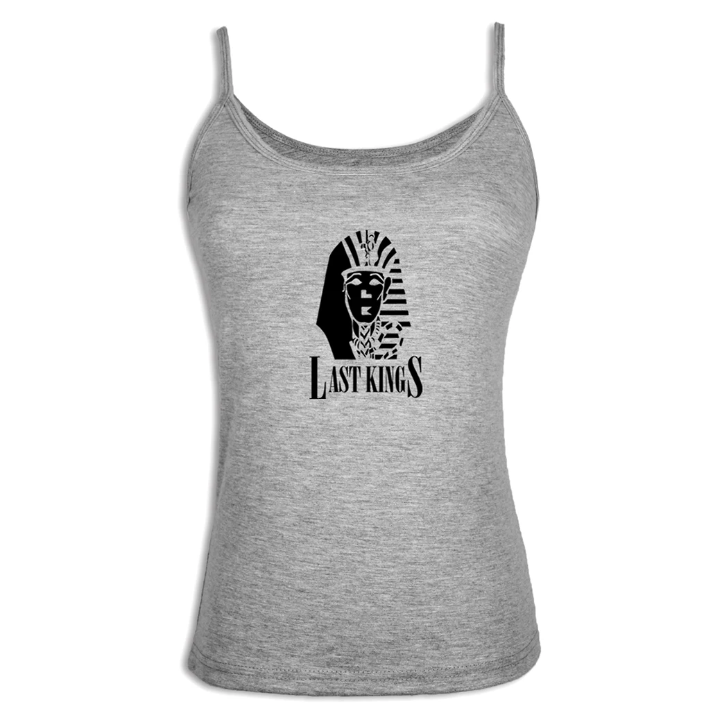 Last Kings Pharaoh Face Egyptian Hip Hop Camisole Cotton Fitness Tank Top for Lady Girl Summer Singlet Gray White Women Tops