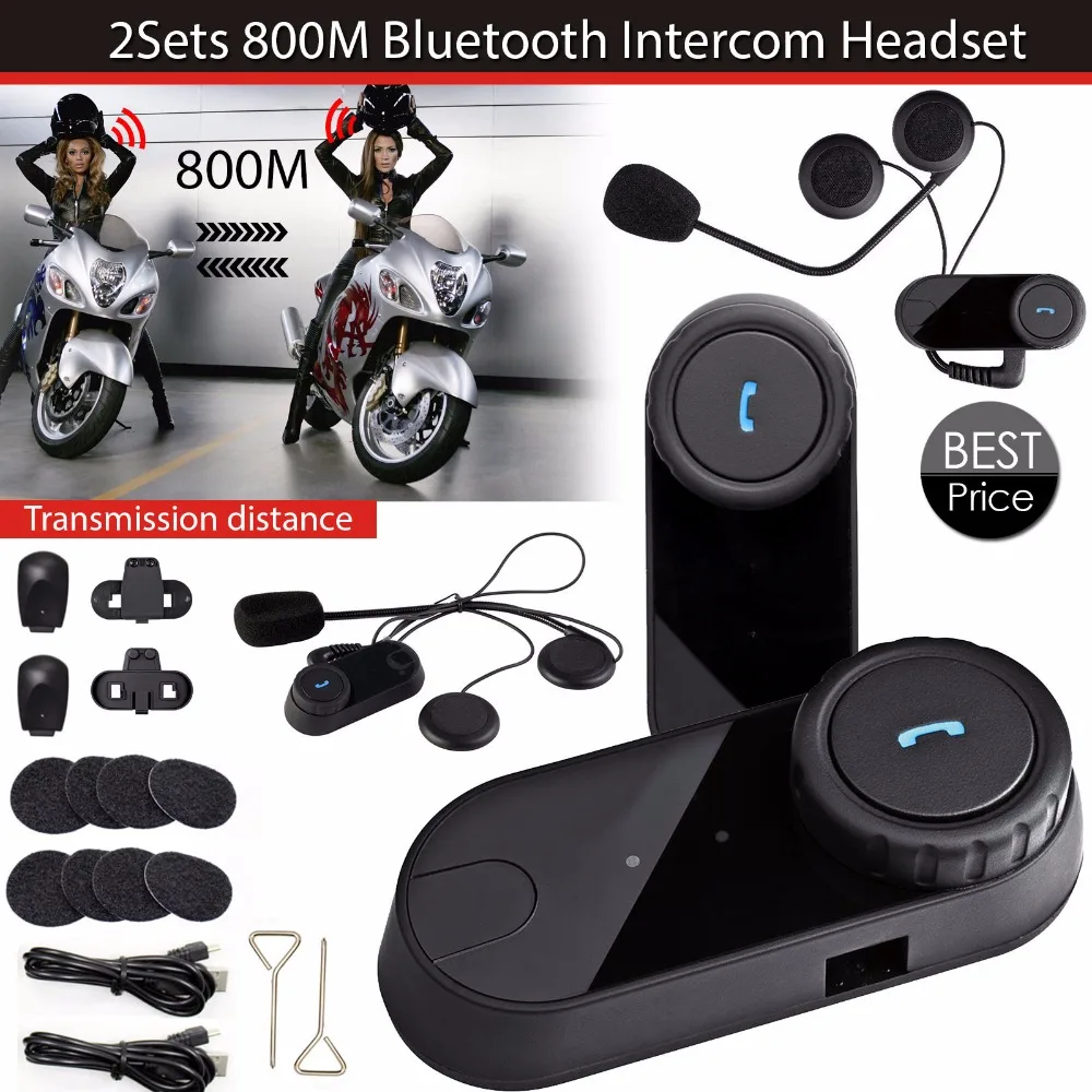 1 пара 8 часов водонепроницаемый Bluetooth мотоциклетный шлем домофон гарнитура спортивные шлемы BT Intephone с RM радио