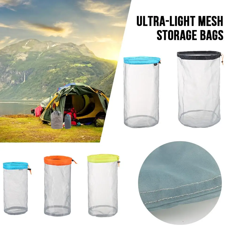 

5PCS Outdoor Stuff Sacks Ultra-Light Mesh Storage Bags Beach Toys Clothes Towel Bag Down Mesh Packs For Travel Backpack