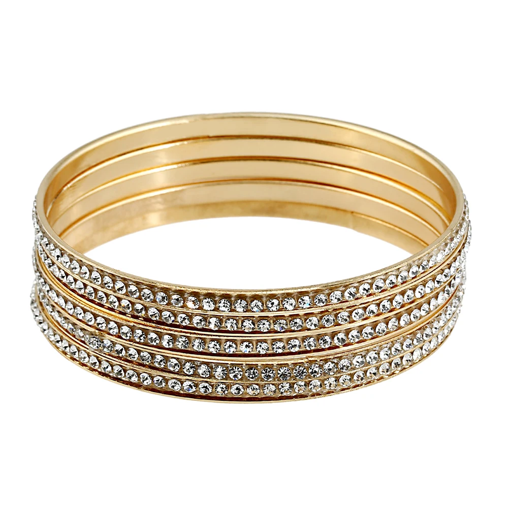 

Kirykle 5pcs/set Multilayer Rhinestones Bracelets&Bangles for Women Girl Bracelet Wristband Party Jewelry Gift