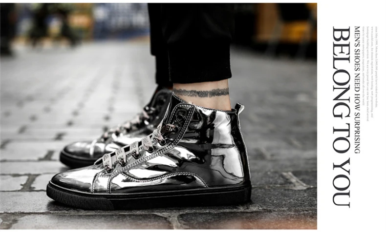 DESERT RAM Brand Boots Men Glittering Leather Shoes Street Style Canvas Bot Fashion Sneakers Waterproof Male Casual Ankle Boot (11)
