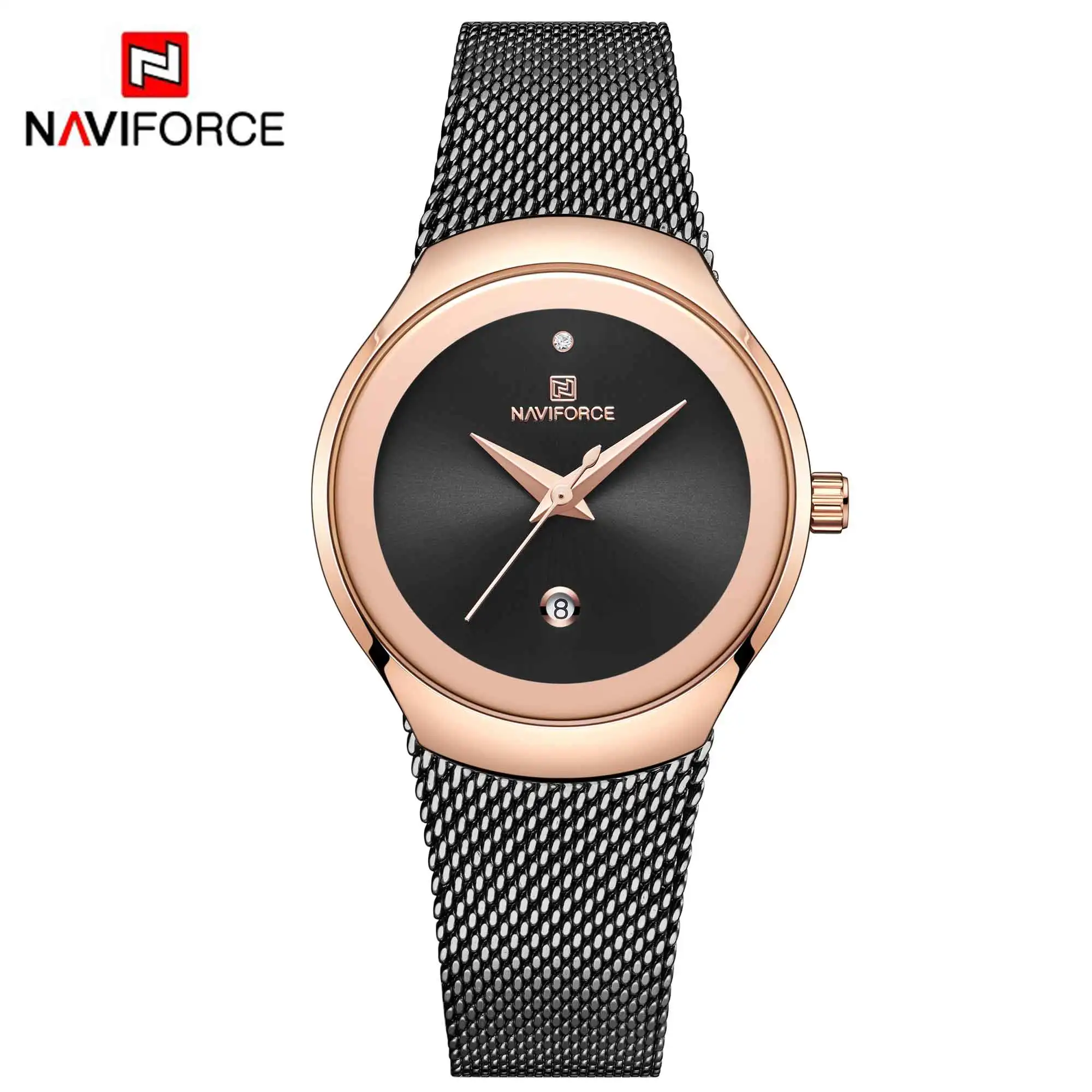 Women's Luxury Rose Gold Ultra-Thin Waterproof Quartz Watch by NAVIFORCE