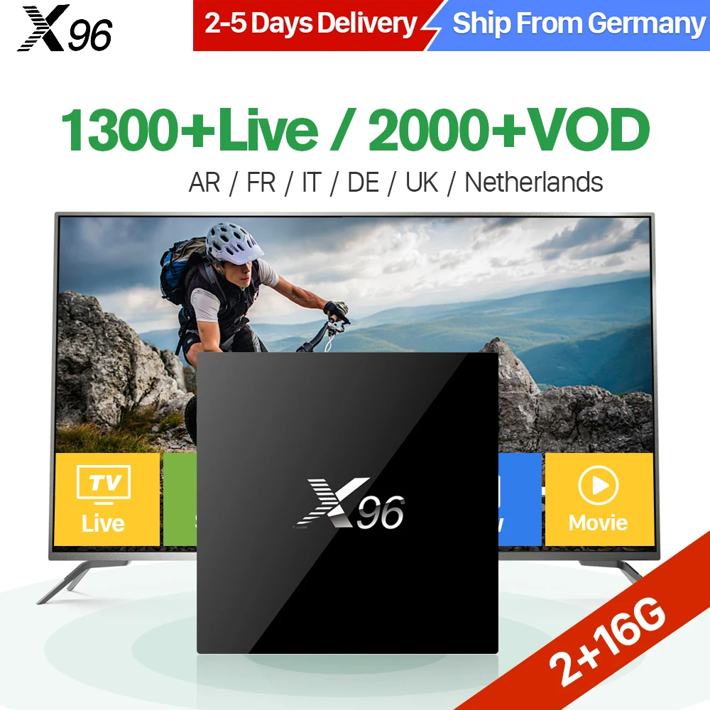 

X96 IPTV France Android TV Box Amlogic S905X Quad Core WIFI with QHDTV 1 Year Subscription IPTV Belgium France Arabic Dutch IPTV