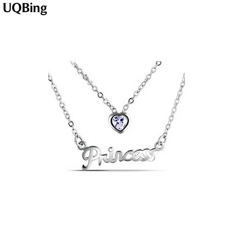 

Free Shipping 925 Sterling Silver Princess Pendants Necklaces Wholesale Colgante Pingente de plata