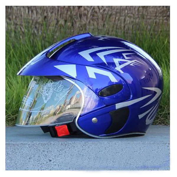 TKOSM детский мотоциклетный шлем Зимний теплый удобный заездов Защитные защитные шлемы для детей От 3 до 9 лет - Цвет: Синий