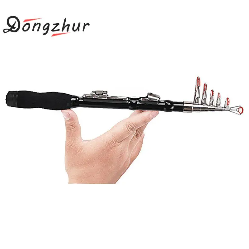 

Dongzhur Mini Portable Telescopic Fishing Rod Spinning Carbon Fish Hand Fishing Tackle Sea Rod Fishing Pole 1.0m-2.3m