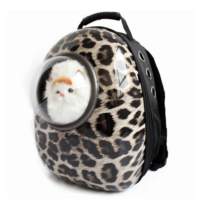 

NEW Fashion Space Capsule Space Shaped Pet OutsideTravel Carrier Dog Backpack Bag Cat Bags Leopard Print Grain