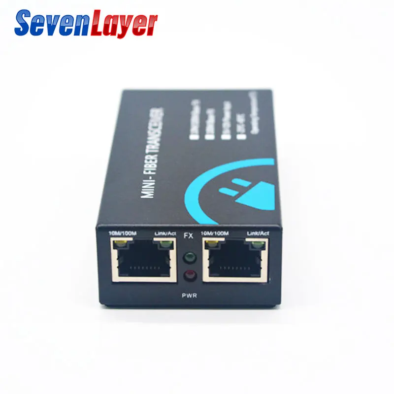 Медиа конвертер 2 RJ45 1 SC 10/100 м коммутатор для высокоскоростной сети Ethernet 20 км мини