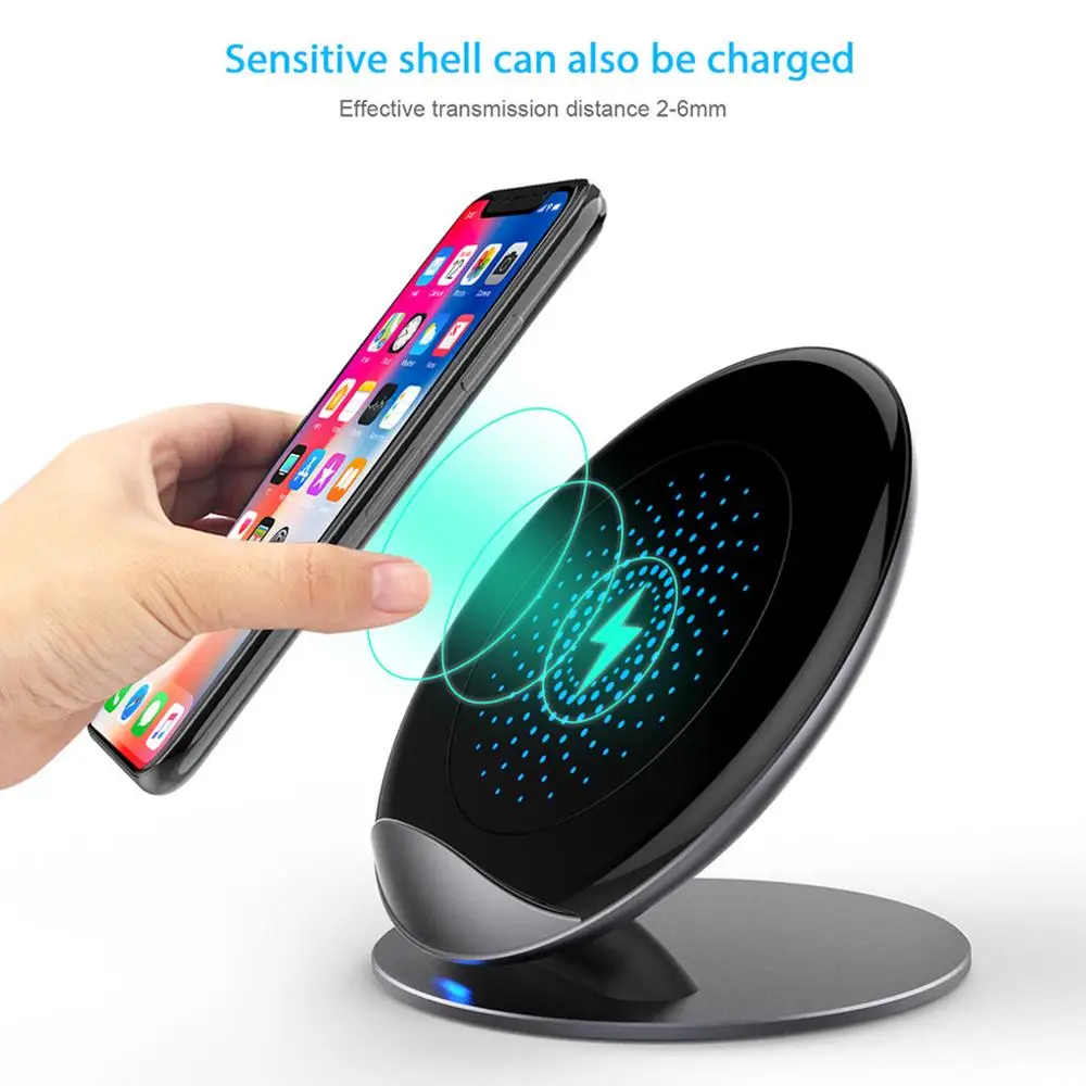 

ZGPAX 10w QI Wireless Fast Charger Charging Pad Stand For iPhone Xs Max Xr x Samsung S10 Fast Wireless Charging Phone Holder q70