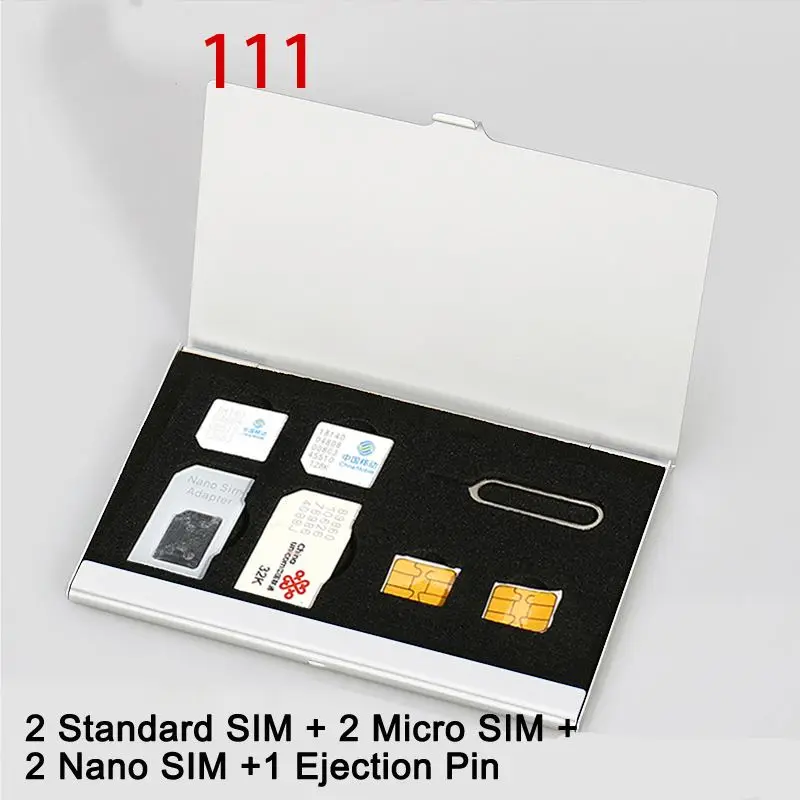 Футляр для сим-карты карта памяти коробка монолайер алюминиевый сплав SD8 TF Micro SD Nanosim держатель карты протектор Коробка Для Хранения Чехол - Цвет: 111
