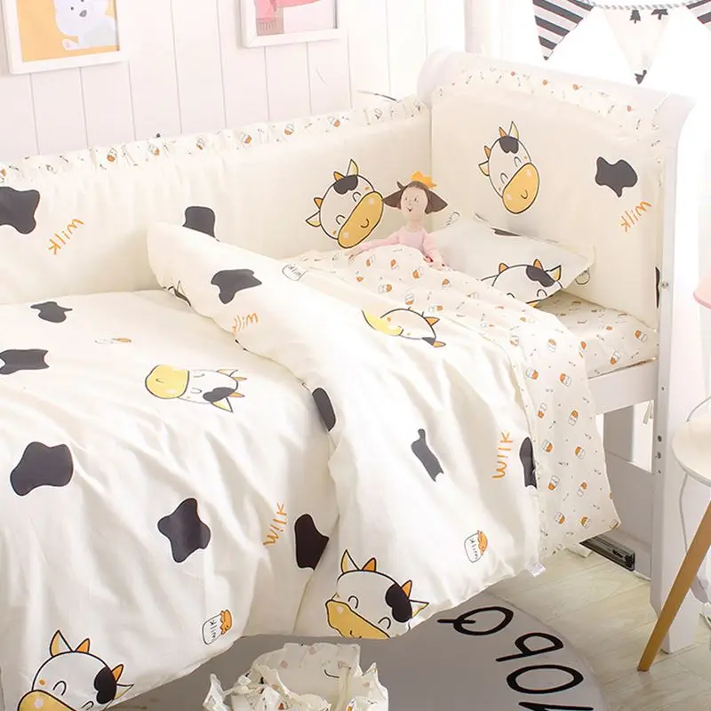 

Promotion! 6/9PCS High quality baby cot bedding set cotton crib bumper baby cot sets baby bed bumper