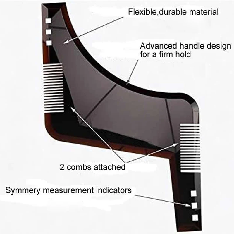 Шаблон для придания формы бороде, гребень для бороды, бро, инструмент для придания формы, сексуальный мужской джентльмен, шаблон для подравнивания бороды, форма для вырезания волос, модель бороды