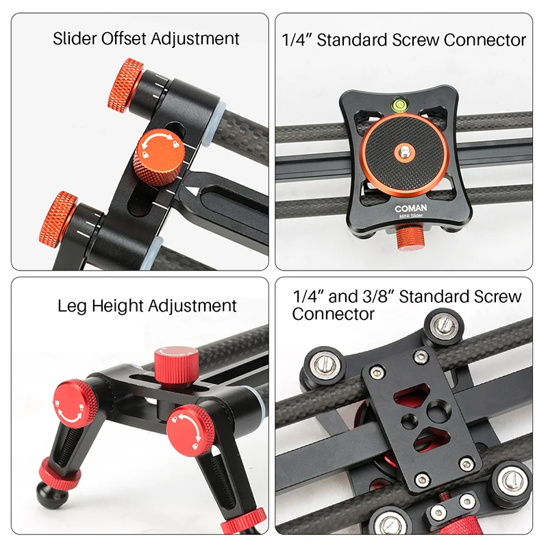 2 in 1 Mini Portable Phone Slider with Phone Holder Mount Camera Video Track Dolly Slider Rail System for Nikon Canon DSLR