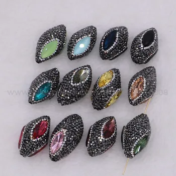 

8Pcs Olive stone charms pendant natural stone cross bead druzy connector handcrafted jewelry finding beads for women 2650