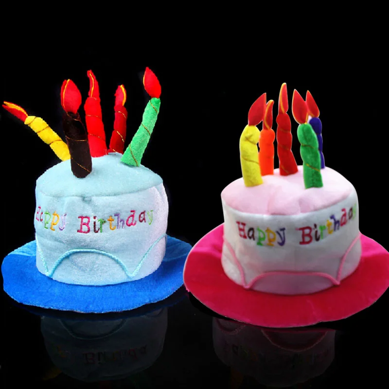 Buy New Birthday Cake Candle Hat Funny Toy Short Plush