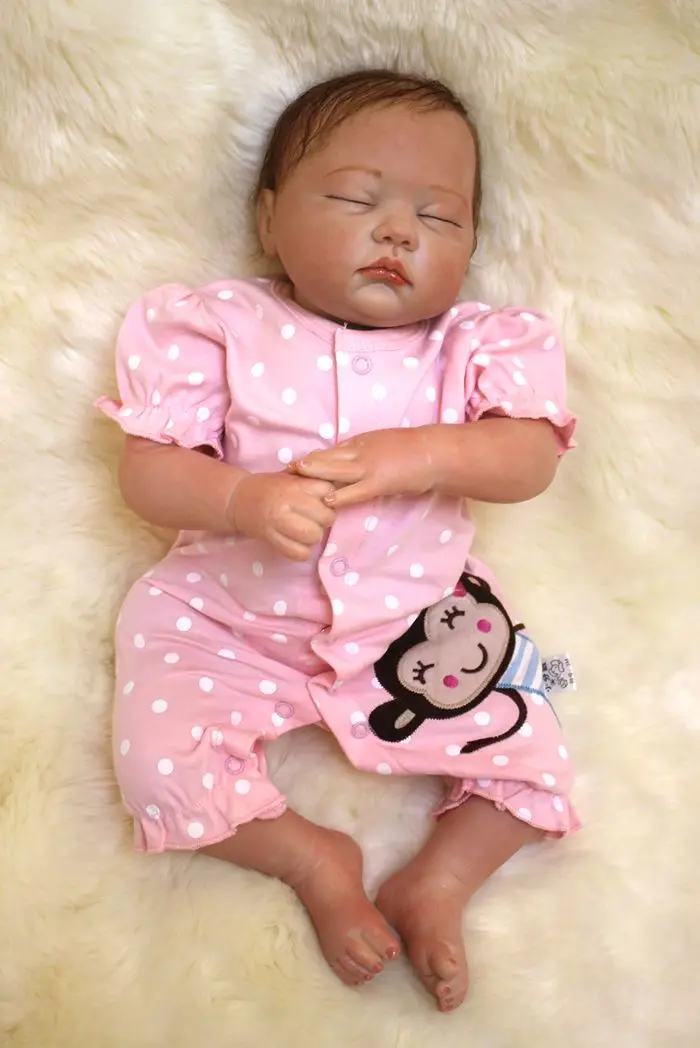 Realistic Reborn Baby Dolls Handmade Vinyl Silicone Lifelike Newborn Girl Doll 
