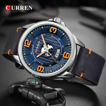 

Reloj hombres 2018 Male Clock Fashion Quartz Watches CURREN Casual Leather Mens Wristwatch With Date erkek saat Gentlemen's Gift
