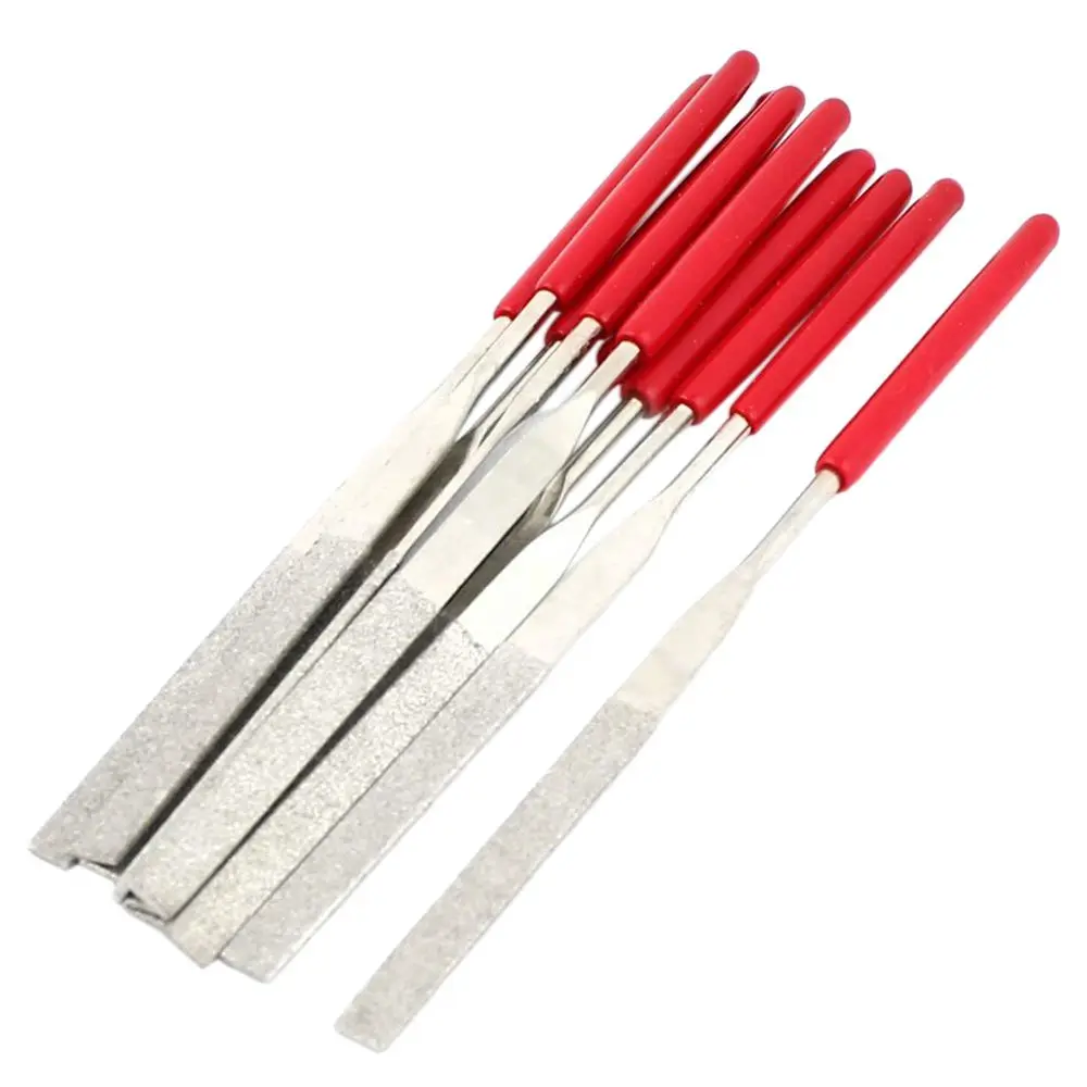 

THGS Plastic coating 3 x 140 mm Handle double on both sides of diamond set of flat files set of 10 pieces