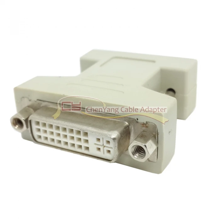 

VGA SVGA RGB 15Pin Male to DVI-I 24+5 Female adapter Beige for video card