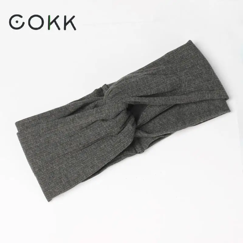 COKK Новые осенне-зимние повязки для волос для женщин, вязаная повязка на голову, аксессуары для волос, широкая эластичная повязка для волос, повязка на голову, шарф для волос