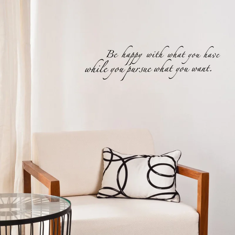 Be Happy With What You Have Diy Art Wall Sticker Home Decor For Living
