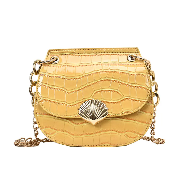 

Alligator women's bag PU leather solid Chain messenger bag fashion vintage women shoulder saddle bag handbag Money Purse 548