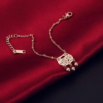 

2018 Longevity lock Shape Bell Bracelet Fashion Jewelry Titanium Steel Rose Gold Color Valentine Gift Free Shipping Not Fade