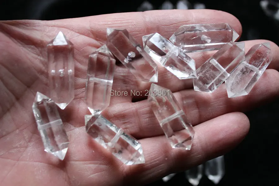 

3-4cm Natural Quartz Crystal Double Points With holes,Crystal Pendants Necklace ,Wholesales Price, Free Shipping