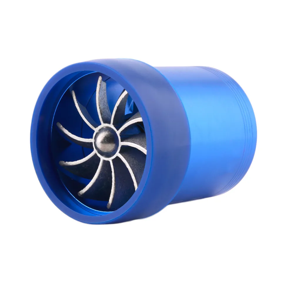 Новейший черный/синий супер зарядное устройство двойной турбонатор воздухозаборник экономии топлива турбо зарядное устройство вентилятор