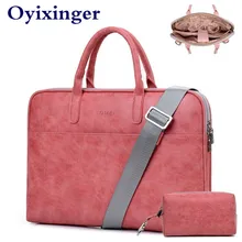 Женские красные кожаные сумки для ноутбука для Macbook Pro Air 13 чехол 14 15 дюймов Сумка для ноутбука Мужская сумка на плечо для lenovo hp Dell