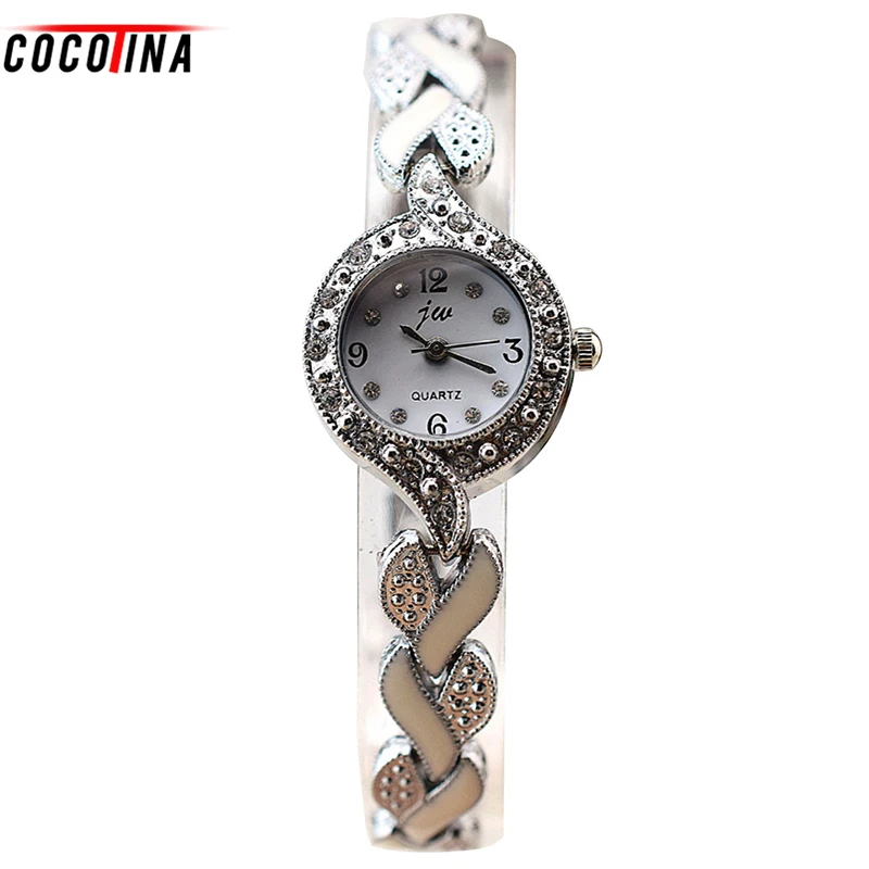 

COCOTINA Fashion Women Wrist Watch Twist Bracelet Crystal Small Size Dial Lady Watch Heart Student Gift HL0573