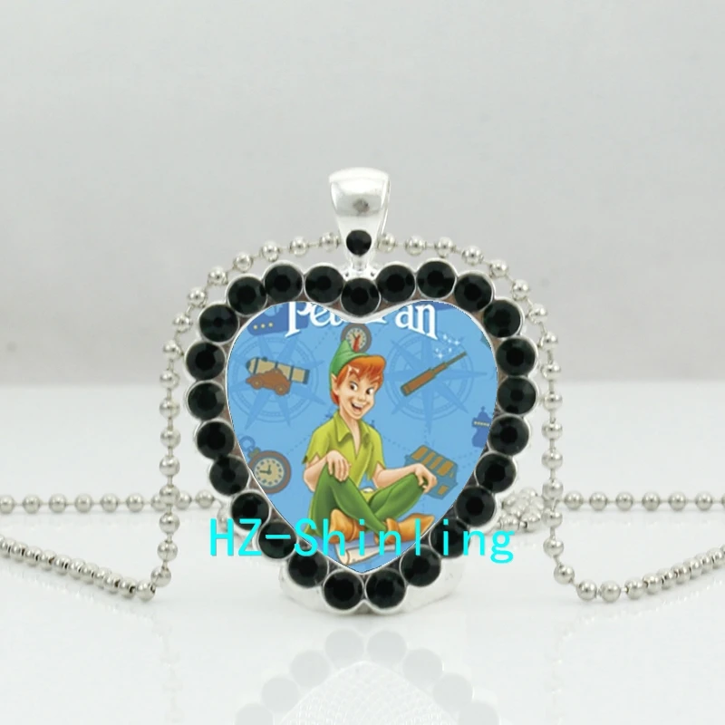 

New Peter Pan Crystal Heart Necklace Second Star To the Right Crystal Jewelry Heart Shaped Necklace Pendant HZ6