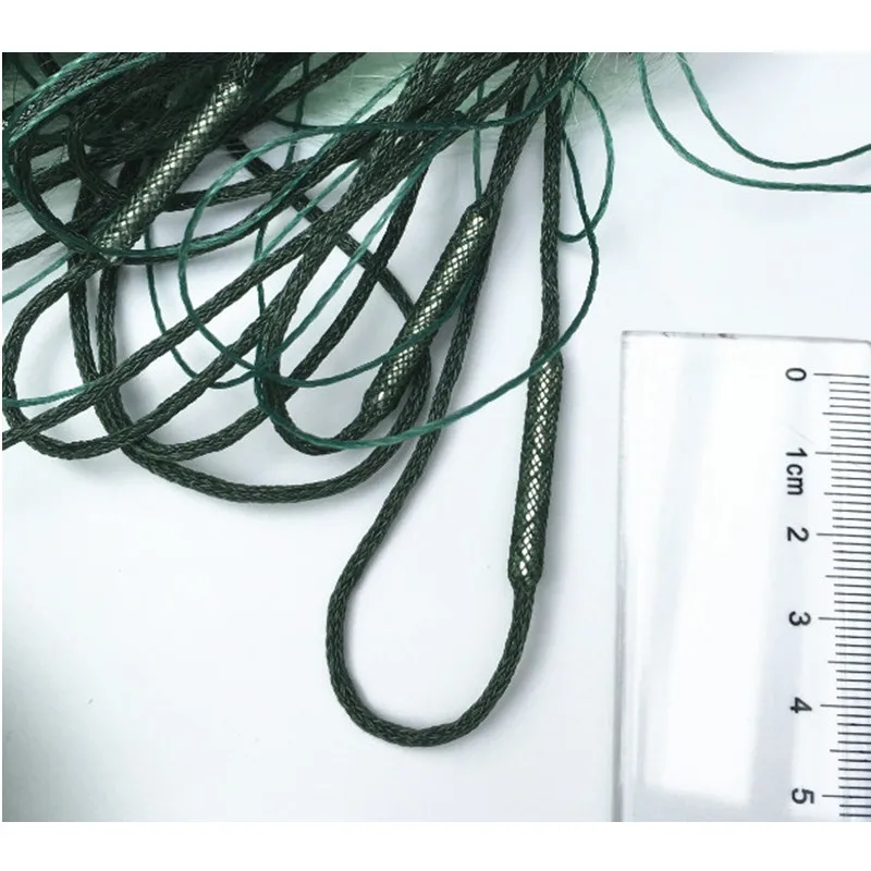 depth2m lenght80m-85m wrapped sinker 3 layers of green sink net fishing nets foam buoy iron sinker fishing network fishing tool