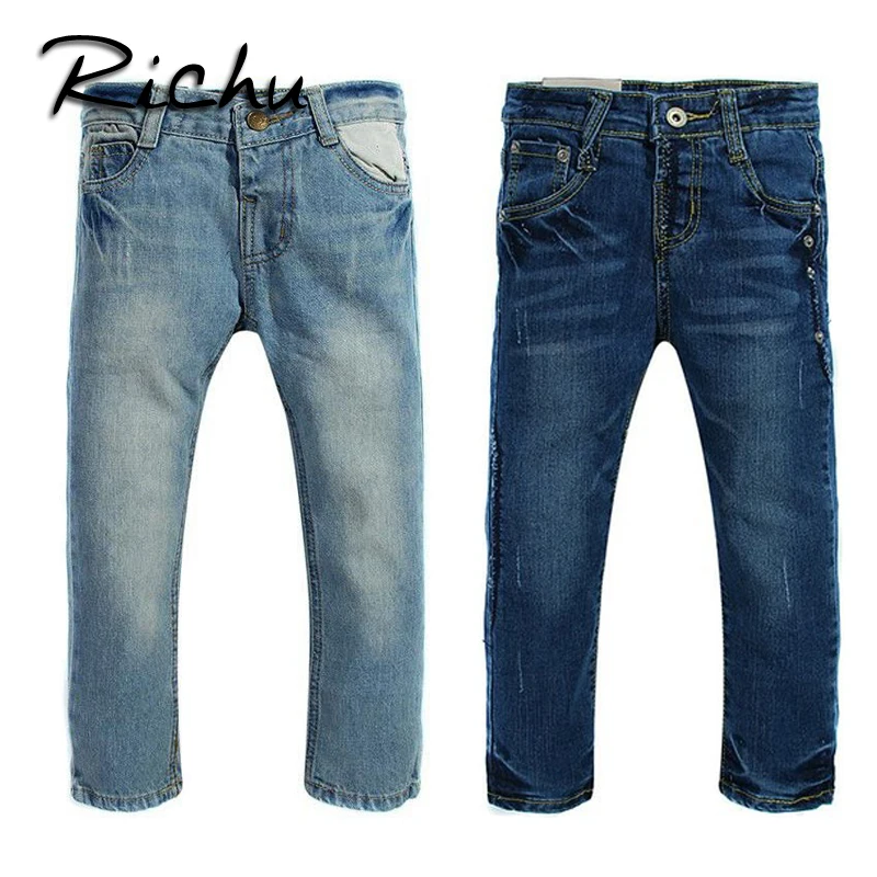 

Richu children broken hole pants skinny jeans for girls jeans denim light blue lovely baby girls clothing 2 years toddler bottom