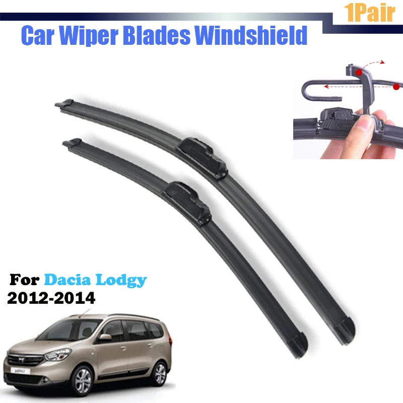 Car Bracketless Soft Rubber Windshield Window Wiper Blades 1Pair For