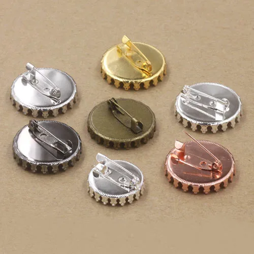 Base de broches redondos, base em branco para broche, cabochões de resina, descobertas faça você