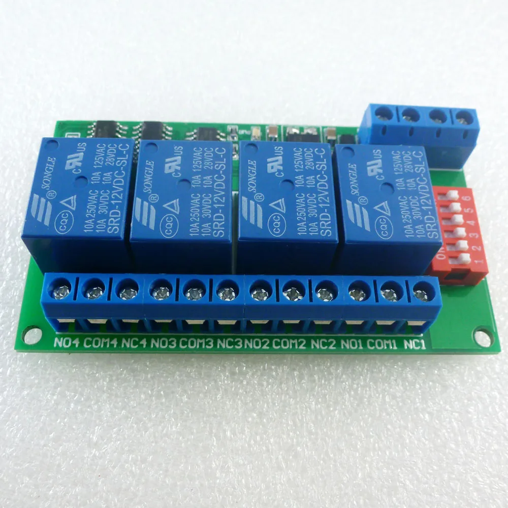 CE040 4 канала DC 12 В RS485 релейный модуль Modbus RTU& AT команда дистанционное управление переключатель для PLC PTZ камера Мониторинг безопасности