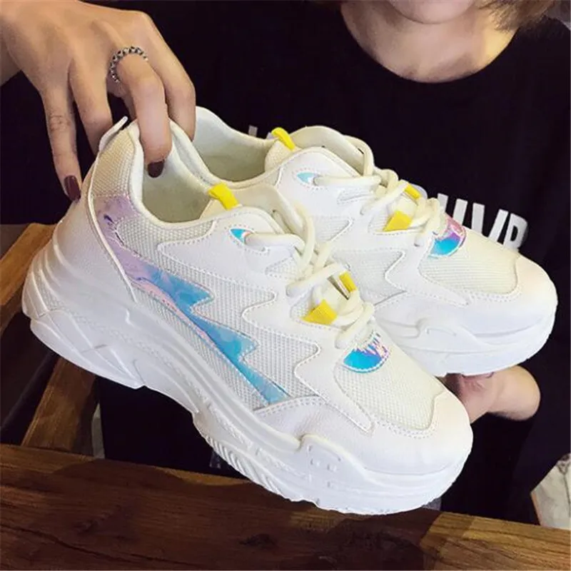 

DIWEINI 2019 Women Sneakers Fashion Casual Shoes Woman Comfortable Breathable Mesh Female Platform Sneakers Chaussure Femme B12