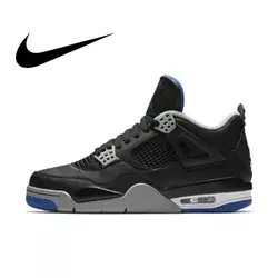 Официальный Оригинальная продукция NIKE Gs Air Jordan 4 синий Женская Баскетбольная обувь кроссовки спортивная уличная дышащая голяшка средней