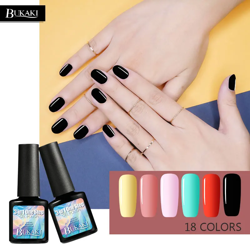 Bukaki один шаг лак для ногтей 3 в 1 УФ светодио дный Soak Off длительный Гель Nail Art Лаки