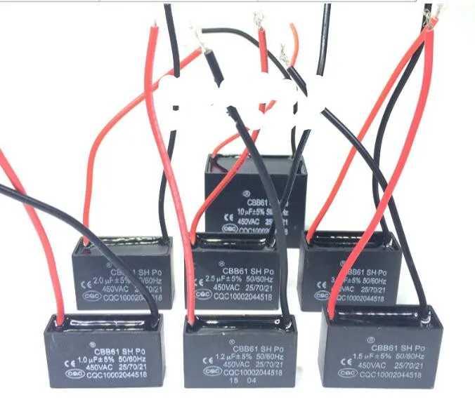 

1pcs/Lot CBB61 starting capacitor 1uF 1.2uF 1.5uF 2uF 2.5uF 3uF 3.5uF 4uF 5uF 6uF AC Fan Capacitor 450V CBB
