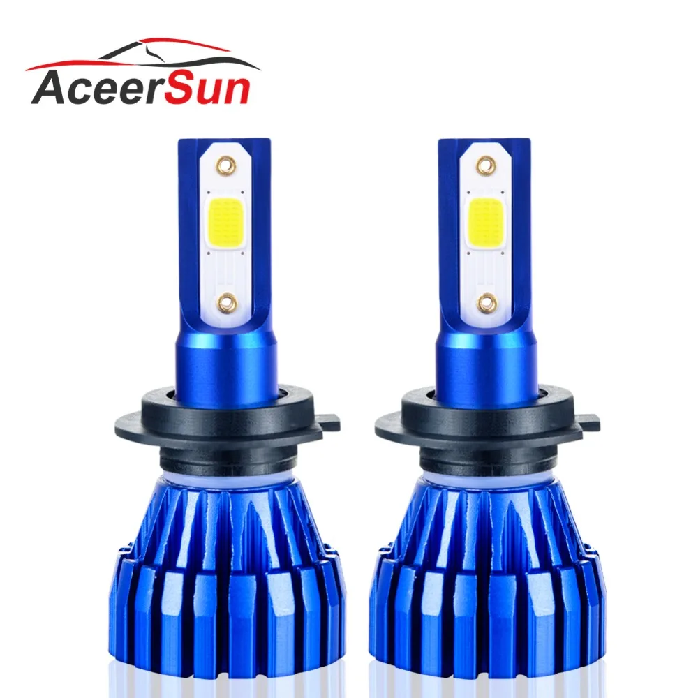 Aceersun 2 шт. 9005 HB3 9006 HB4 H11 H4 H7 Led H1 Автомобильная фара 72 Вт 8000LM 6500 к автомобильная лампа