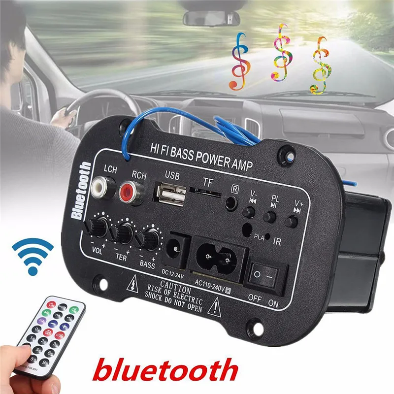 5-Inch Multi-Functional Card Digital Bluetooth Home Car Amplifier Car Bluetooth HiFi Bass Power AMP
