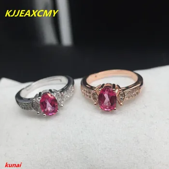 

KJJEAXCMY fine jewelry 925 sterling silver inset powder topaz ring bag stamp.